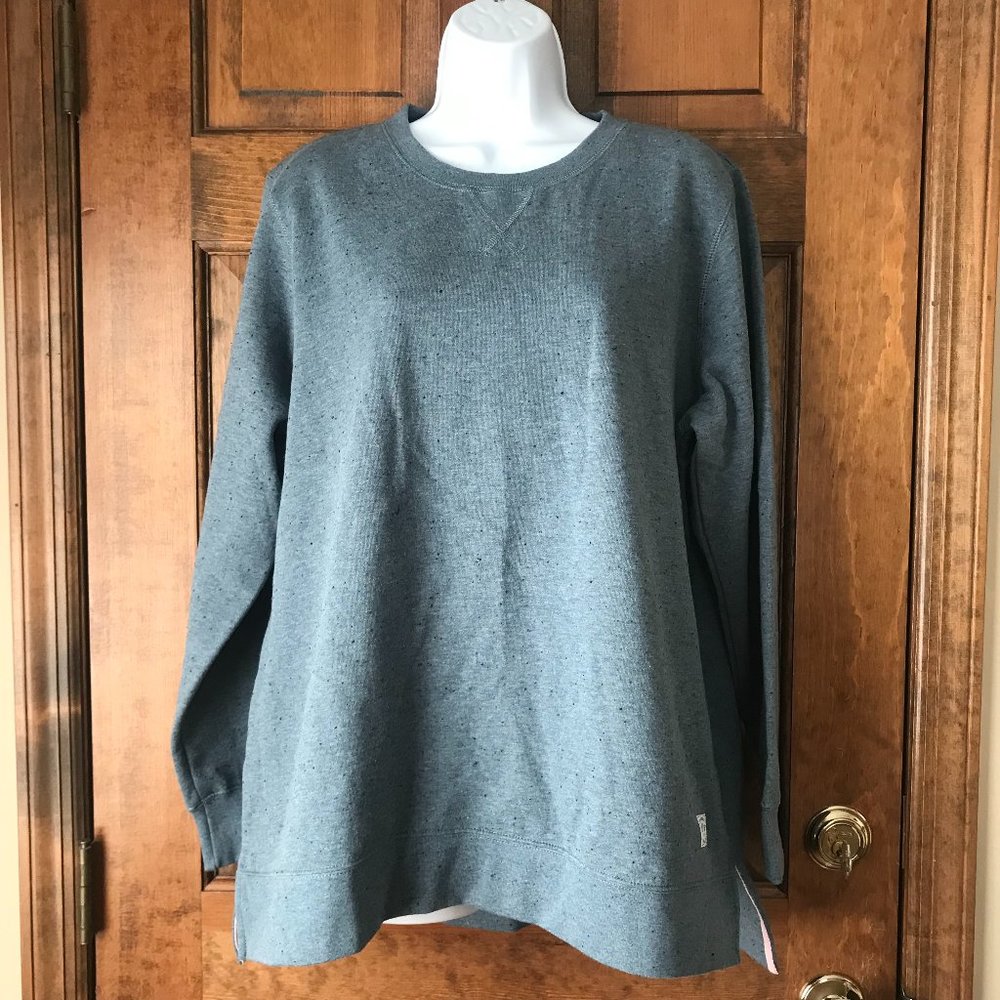 NWOT Orvis Blue Marl Crewneck Tunic-Style Sweatshirt X-Large
